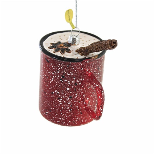 Holiday Ornament Spiced Eggnog Glass Ornament Food Drink Christmas Go8375 Perspective: top