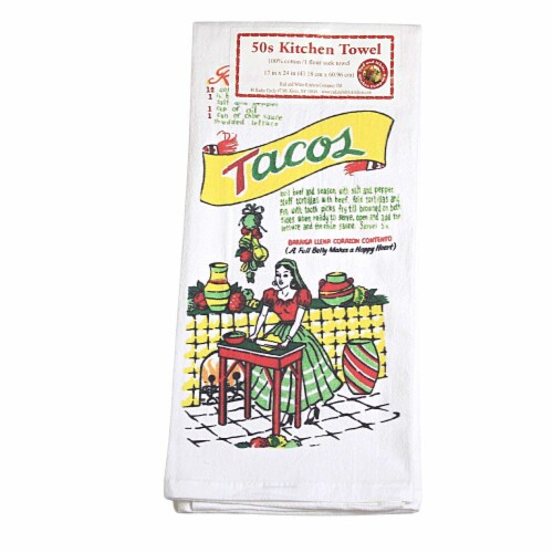 Decorative Towel Lets Do Mexican Tonight 100% Cotton Taco Enchiladas Vl113*Vl115 Perspective: top