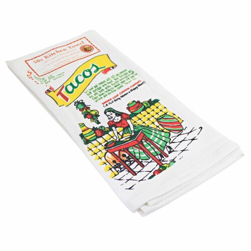 Decorative Towel Tacos Tonight Recipe Cotton 100% Cotton Kitchen Mexican Vl113 Perspective: top
