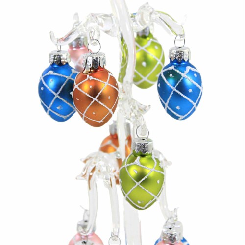 Easter Easter Tree W/Ornaments Set Glass Glitter Accents Ea16280 Diamond Perspective: top