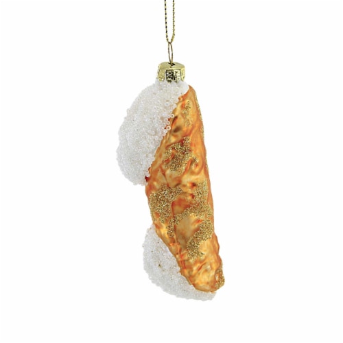 Holiday Ornament Cannoli Glass Italian Food Ricotta Sicily Go8360 Perspective: top