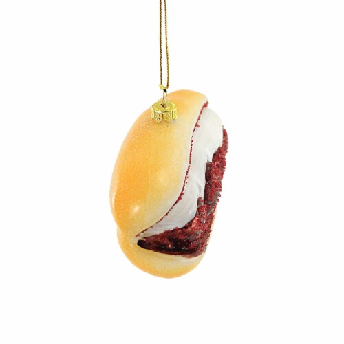 Holiday Ornament Meatball Parm Sandwich Glass Food Italian Hoagie Go8064 Perspective: top