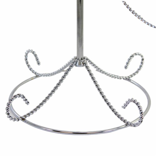Christmas 4 Tier Silver Ornament Tree Metal Silver 16 Hooks Displayer Bb450640s Perspective: top
