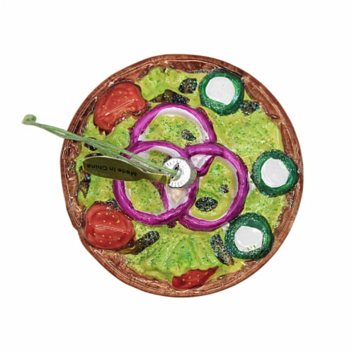 Holiday Ornament Dinner Salad Glass Food Ornament Lettuce Dressing Go8107 Perspective: top