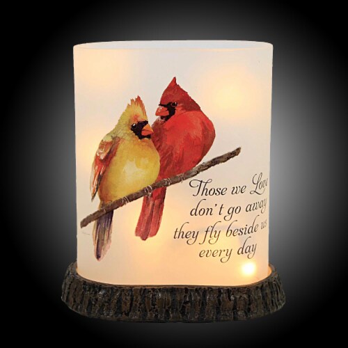 Stony Creek Angel Cardinal Oval Lit Vase Bereavement Sympathy Loss Cbc2271 Love Perspective: top