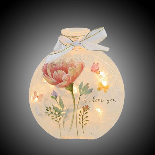 Stony Creek Love You Lit Jar With Ribbon Mother's Day Flowers Electric Rcm2217 Love Perspective: top