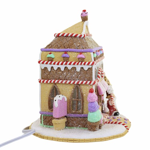Christmas Sweet Treats Gingerbread House Lighted Electric Gbj0028 Ice Cream Perspective: top