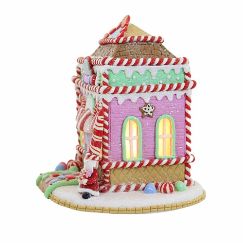 Christmas Sweet Treats Gingerbread House Lighted Electric Gbj0028 Peppermint Perspective: top