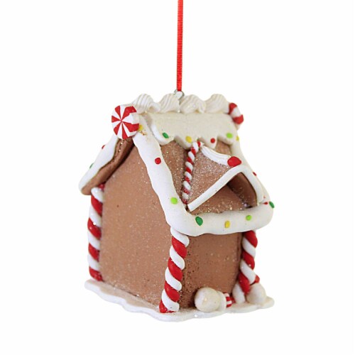 Holiday Ornament Gingerbread House LED Christmas Candy Cane D2881 Santa Perspective: top