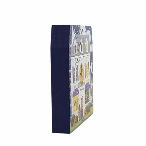 Cats Meow Village Gilded Moon Whine Cellar Wood Halloween Witch Bats 22632. Perspective: top