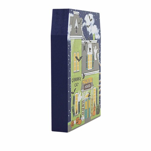 Cats Meow Village Cranky Cat Haunted House Wood Halloween Bats Ghost 22631. Perspective: top
