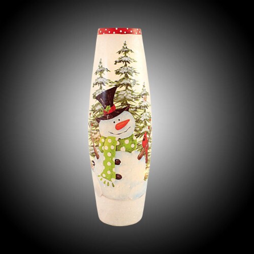 Stony Creek Festive Snowman Pre-Lit Lg Vase Christmas Electric Alt2209 Cardinal Perspective: top