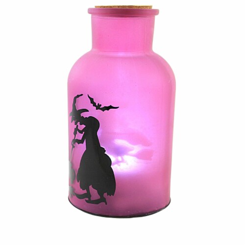 Halloween Led Hologram Table Decor Glass Witch Pumpkins P3902 Purple Perspective: top