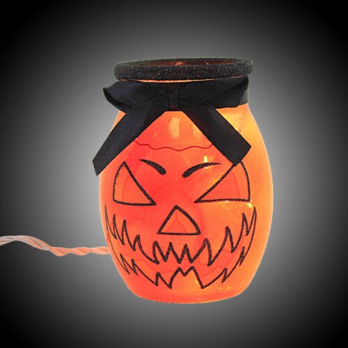 Stony Creek Halloween Pre-Lit Small Jar Cat Haunted House Hsh2280 Pumpkin Perspective: top