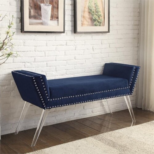 Upholstered bench deals with acrylic legs
