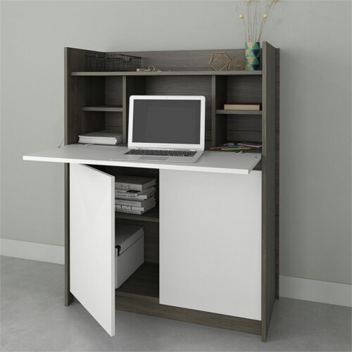 Nexera 351648 Chrono Secretary Desk Bark Grey White 1 City Market
