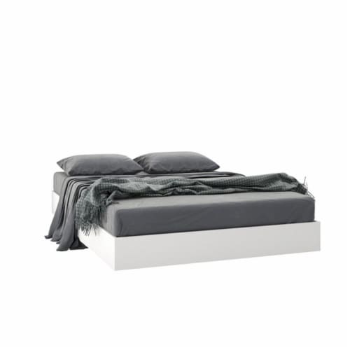 Celebri-T 5 Piece Full Size Bedroom Set White and Walnut Perspective: top