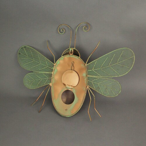 Metal Copper Hanging Decorative Bumblebee Bird House Outdoor Home Garden Decor Perspective: top