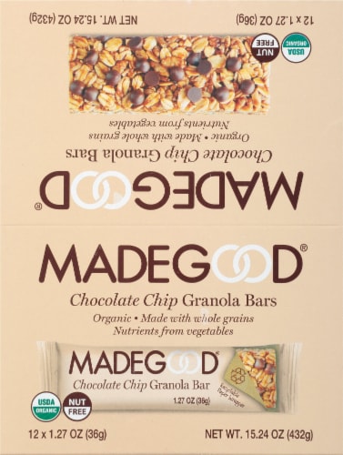 MadeGood Chocolate Chip Granola Bars Perspective: top
