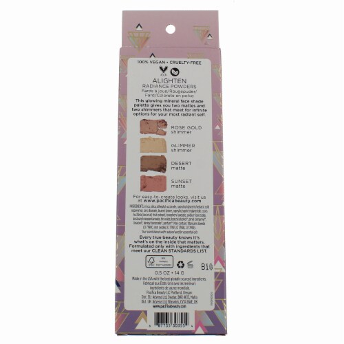 Pacifica® Vegan Natural Minerals Alighten Radiance Powders Highlight Palette Perspective: top
