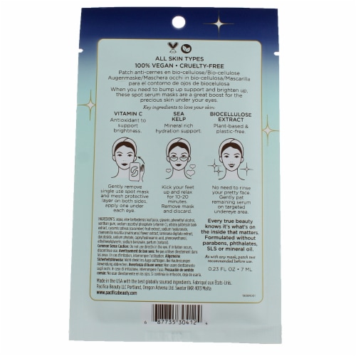 Eye Bright Undereye Vitamin C Spot Serum Mask by Pacifica for Unisex - 0.23 oz Mask Perspective: top