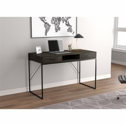 Safdie Co. 48 L 2 Drawers 1 Shelf Computer Desk in Grey Wood 1 Gerbes Super Markets