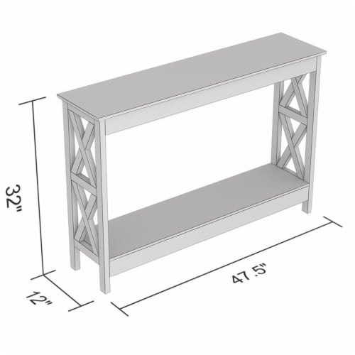 Safdie & Co. 47.25 L 1-Shelf Console Table in White Perspective: top