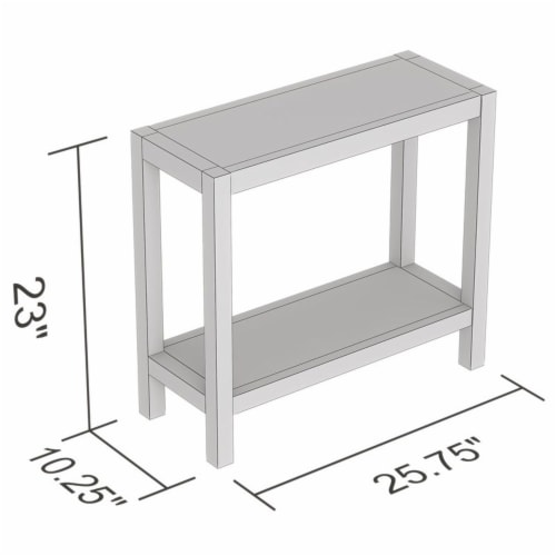 Safdie & Co. 26 L 1-Shelf Console Table in Dark Taupe Perspective: top