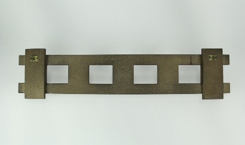 Rustic Contemporary Cutout Wood Hat Hook Wood Wall Hanging - Grey Perspective: top