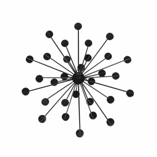 Jeweled 3D Black Bursting Star Wall Sculpture Set of 3 - Black Perspective: top