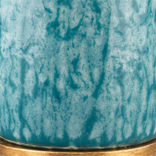 Jamie Young Co Madeline Transitional Ceramic Table Lamp in Blue Perspective: top