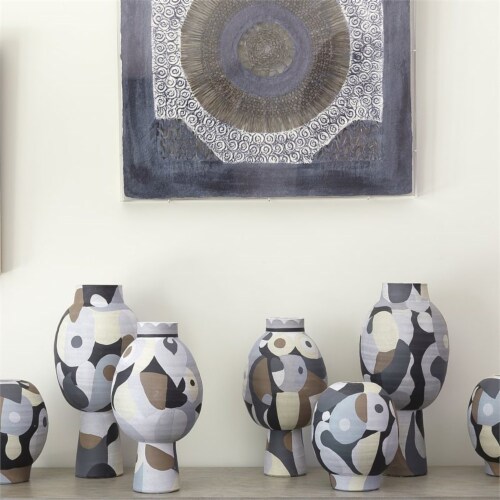 Jamie Young Co Pablo Contemporary Ceramic Tall Vase in Multi-Color Perspective: top