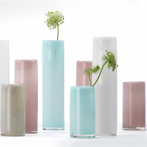 Jamie Young Co Gwendolyn Coastal Glass Hand Blown Vases in White (Set of 3) Perspective: top