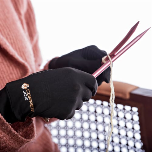 Copper Joe Full Finger Compression Arthritis Gloves-1 Pair  Perspective: top
