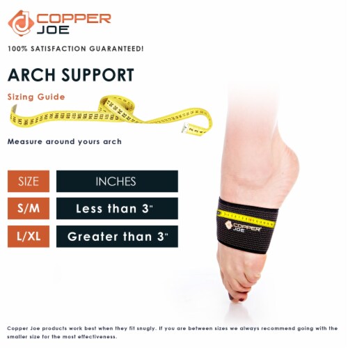 Copper Joe Arch Compression Support Sleeves - 1 Pair Perspective: top