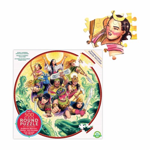 eeBoo Goddesses and Warriors Round Puzzle Perspective: top