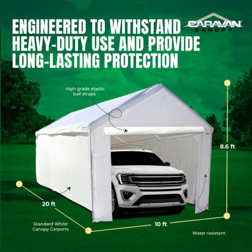 Caravan Canopy 10ft x 20ft Domain Carport Sidewall Kit Perspective: top