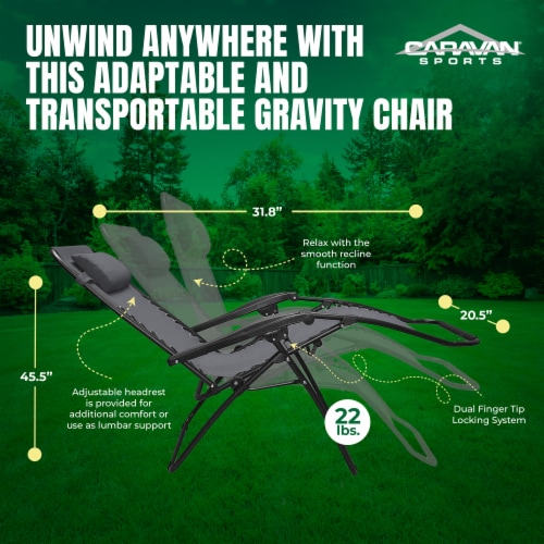 Caravan Sports Infinity Zero Gravity Chair 2pk Grey Perspective: top
