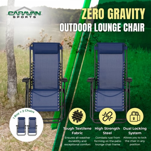 Caravan Sports Infinity Zero Gravity Chair 2pk Blue Perspective: top