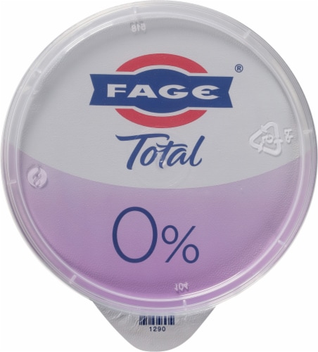 Fage Total Plain 0% Milkfat Nonfat Greek Yogurt Tub Perspective: top