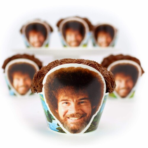 Prime Party Bob Ross Cupcake Wrappers (Set of 12) Perspective: top