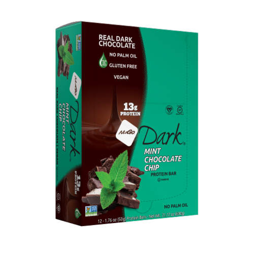 NuGo® Dark® Chocolate Mint Chocolate Chip Bars Perspective: top