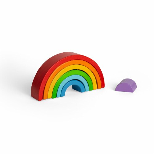 Bigjigs Toys, Wooden Stacking Rainbow - Small Perspective: top