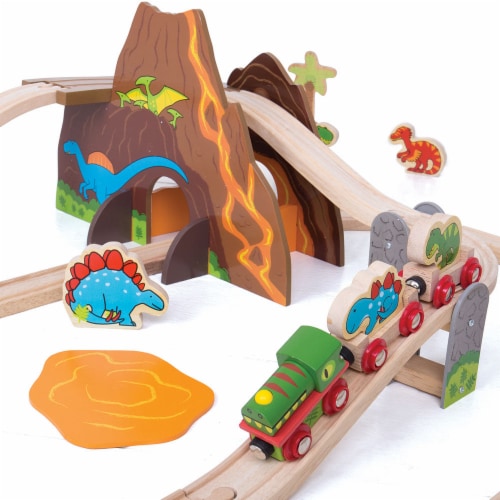 Bigjigs Rail Wooden Dinosaur Railway Set 1 Gerbes Super Markets