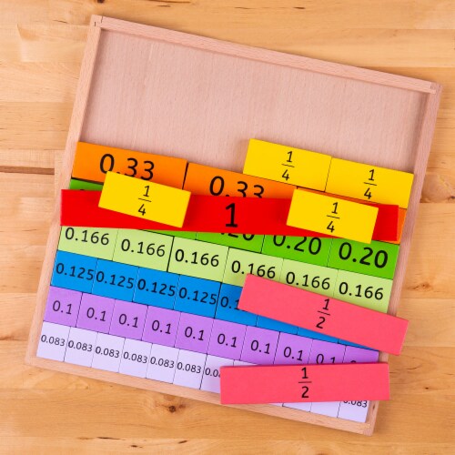 Bigjigs Toys Wooden Fractions Tray Perspective: top