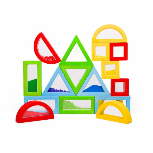 Bigjigs Toys Wooden Rainbow Sensory Shapes Perspective: top