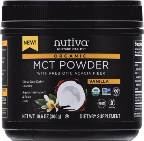 Nutiva MCT Powder with Prebiotic Acacia Fiber - Vanilla Perspective: top