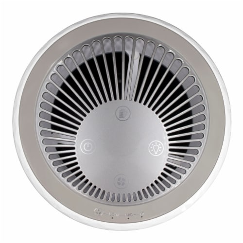 Happy Living HEPA 360-Degree 3-Stage Filtration Air Purifier - White Perspective: top