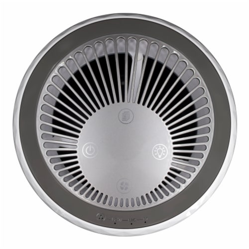 Happy Living HEPA 360-Degree 3-Stage Filtration Air Purifier - Silver Perspective: top
