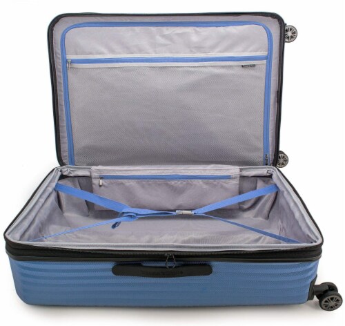 Traveler's Choice Dana Point Expandable Hard-Shell Luggage Set with USB Port - Blue Perspective: top